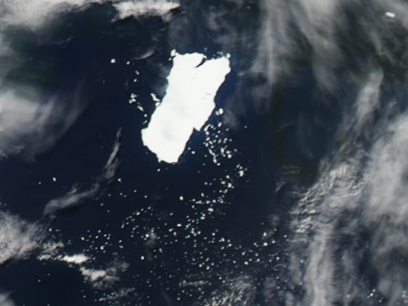 Iceberg A53a - Imagen satelital del 15 de enero de 2008