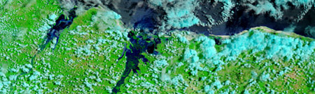 Imagen satelital: inundaciones en el noreste de Brasil