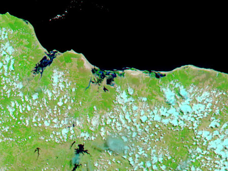Imagen satelital: noreste de Brasil, rí­os Piranhas y Apodi (17-03-08)