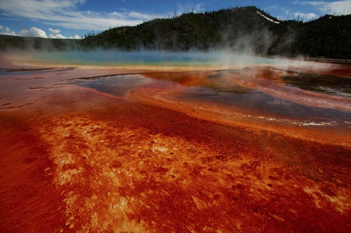 The Grand Prismatic Spring, the largest in the United States and third largest in the world, is seen in Yellowstone National Park,