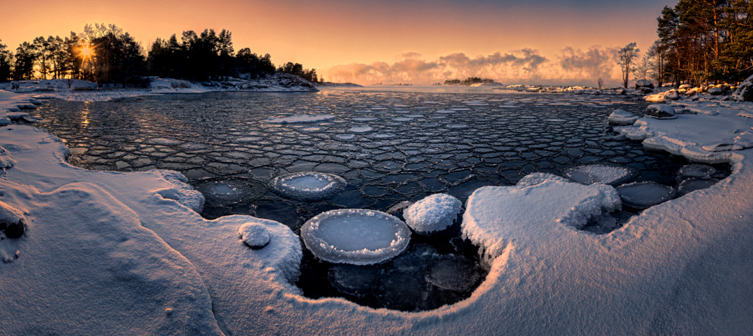 Lago congelado, Finlandia